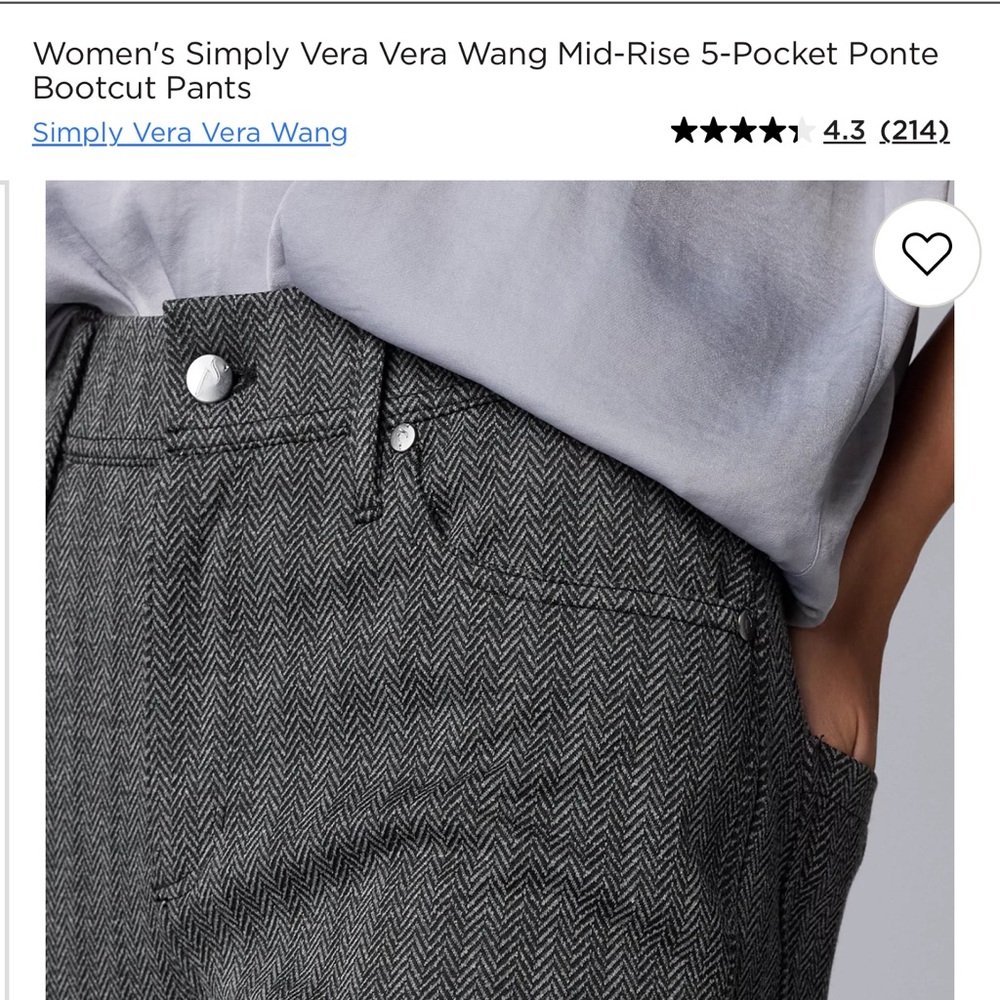 Simply Vera Vera Wang Charcoal Bootcut Trousers
